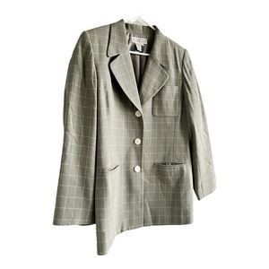 Vintage sage green check dress barn blazer